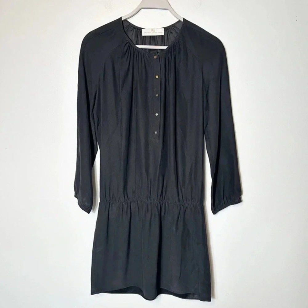 Black Button-Down Tunic Dress